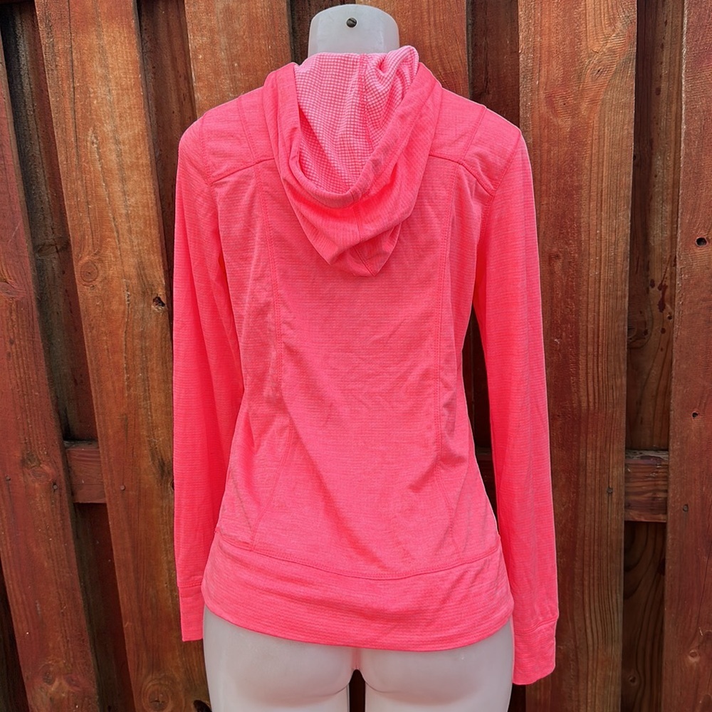 Avia Heathered Neon Pink Cowl Neck Activewear Pullover Hoodie Thumbholes Size M - Picture 8 of 9